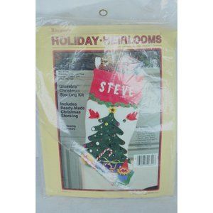 Christmas Stocking Kit Glueable No Sew Presents Under The Tree 1984  Rennoc's